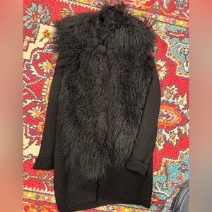 Black Vince sweater with removable collar in good condition.  Size medium